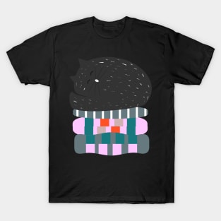 Cat sleeping on pillows T-Shirt